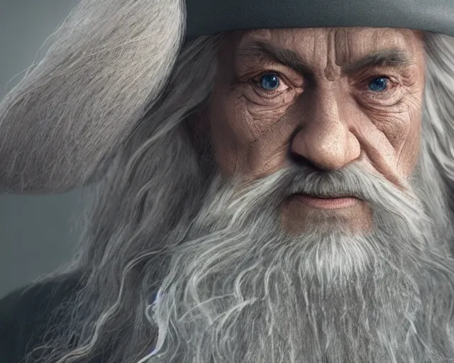 Image similar to jesus christ as gandalf the gray, character art, by various concept artists, redshift render, hyperrealistic face, photorealistic render