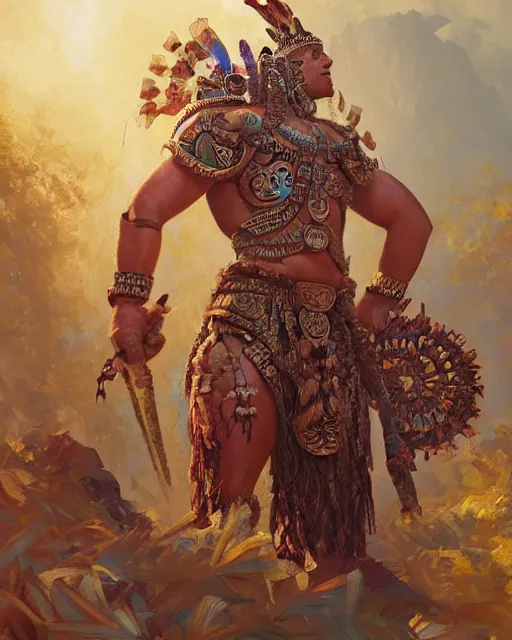 Prompt: ultra realistic mayan warrior, fantasy, intricate, elegant, highly detailed, digital painting, artstation, concept art, smooth, sharp focus, illustration, edge highlights, beautiful light and shadows, art by krenz cushart and greg rutkowski and sachin teng and sergey kolesov and ruan jia and heng z