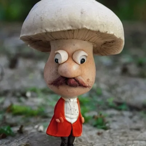 Image similar to a mushroom dressed as albert einstein