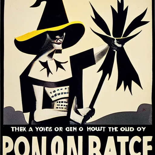 Image similar to anti - witch modern propaganda poster