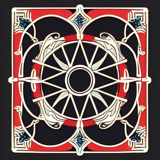 Prompt: artnouveau symmetrical jewel pattern fram