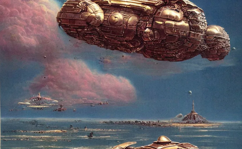 Prompt: krang brain spaceship, bruce pennington