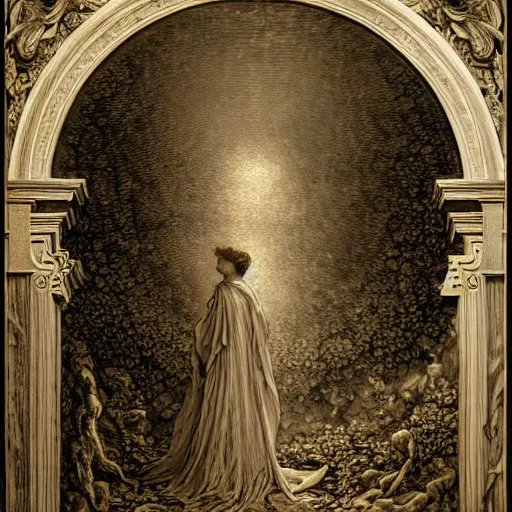 Prompt: HAL 9000, rococo style, by Gustave Doré