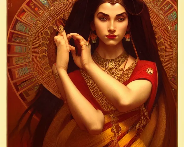 Image similar to photography of jamini roy, deep focus, d & d, fantasy, intricate, elegant, highly detailed, digital painting, artstation, concept art, matte, sharp focus, illustration, hearthstone, art by artgerm and greg rutkowski and alphonse mucha