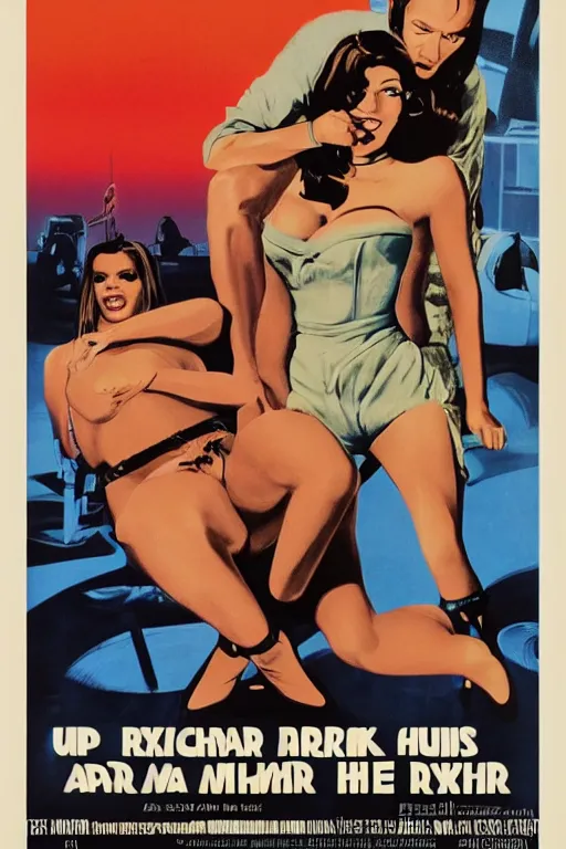 Image similar to russ meyer movie poster starring aphex twin