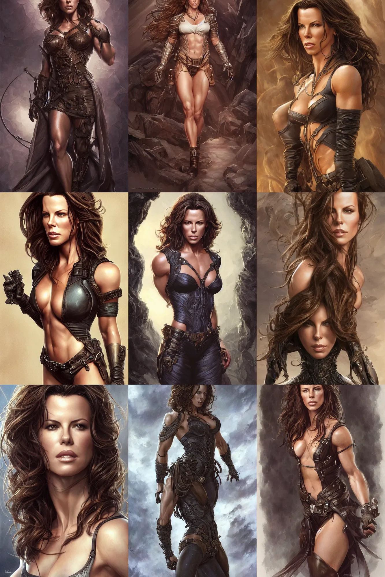 Prompt: muscled Kate Beckinsale as a ruggedly handsome heroine, intricate, elegant, highly detailed, centered, digital painting, artstation, concept art, smooth, sharp focus, illustration, art by artgerm and donato giancola and Joseph Christian Leyendecker, Ross Tran, WLOP