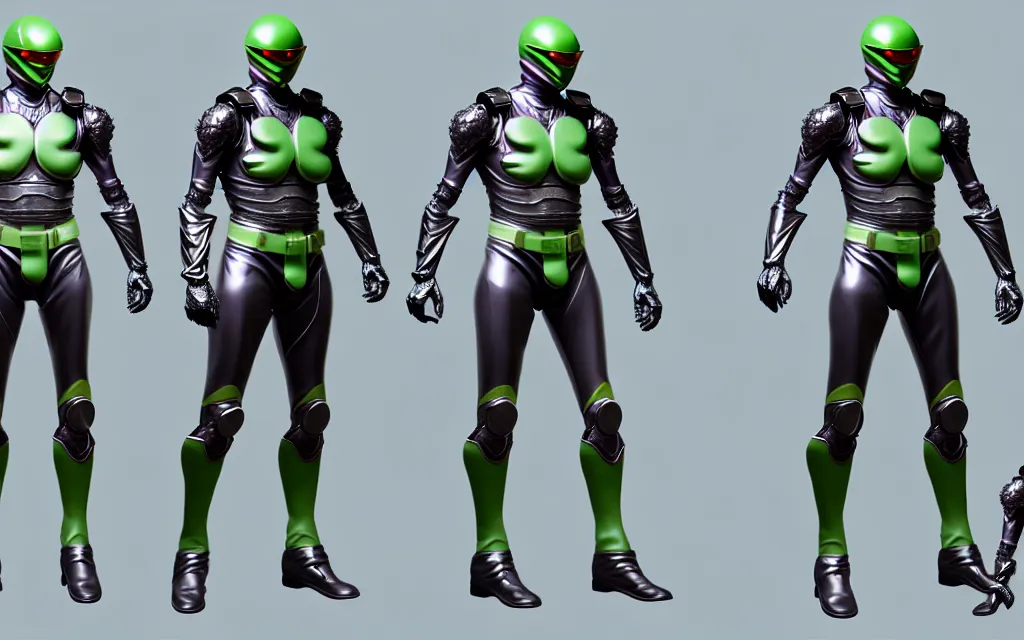 Prompt: character concept art sprite sheet of bettles concept suit actor kamen rider, big belt, human structure, concept art, hero action pose, human anatomy, intricate detail, hyperrealistic art and illustration by irakli nadar and alexandre ferra, unreal 5 engine highlly render, global illumination