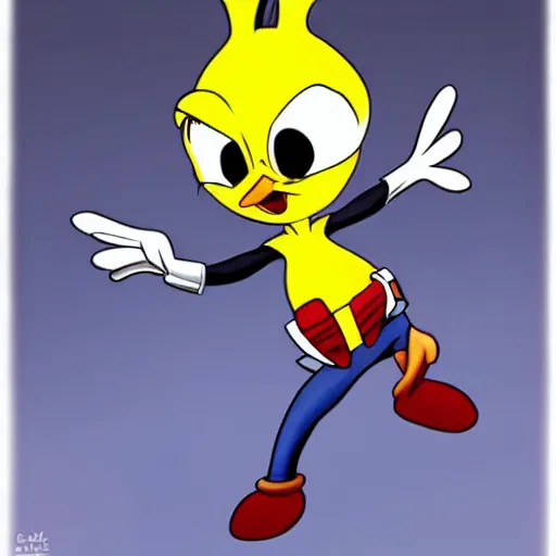 Image similar to tweety pie from looney tunes in the ratchet and clank universe