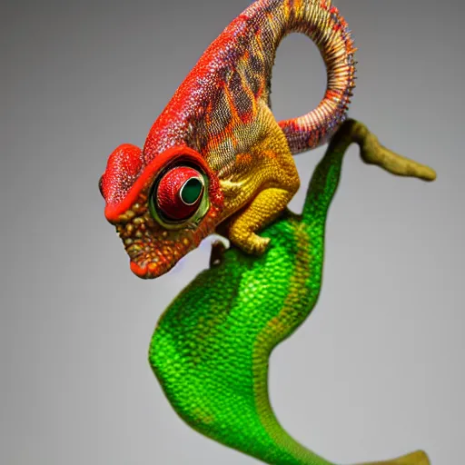 Prompt: chameleon by balloon modeling artist masayoshi matsumoto, studio lighting, 8 k