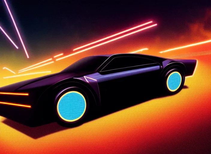 Image similar to knight rider, daft punk electroma movie, synthwave style, sea of technology