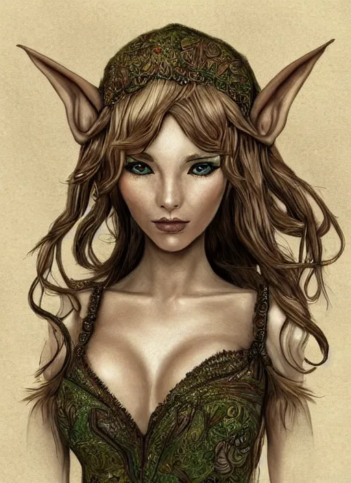 Prompt: portrait of a beautiful female elf, upper body, fantasy, intricate, elegant, highly detailed