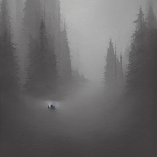 Prompt: digital and traditional art painting portrait of ethereal plane with forest and mountainside, black and white, small muted hint of colour, high detail, textured, by caestrad, dark background, mystic, perfect lighting, high contrast, arstation, chris cold, artgerm, soft - focus, lightrays