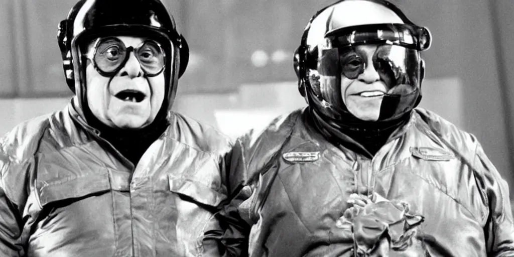 Prompt: Danny DeVito as Dark Helmet in Spaceballs