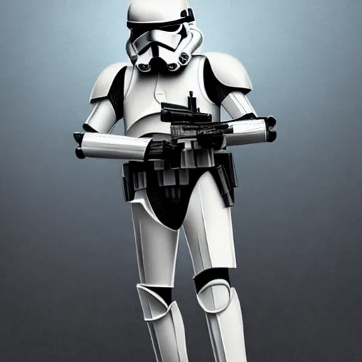 Prompt: an extremely long shot of an imperial stormtrooper in battle position ready to shoot his blaster concept art by Doug Chiang cinematic, realistic painting, high definition, very detailed, extremely high detail, photo realistic, concept art, the Mandalorian concept art style