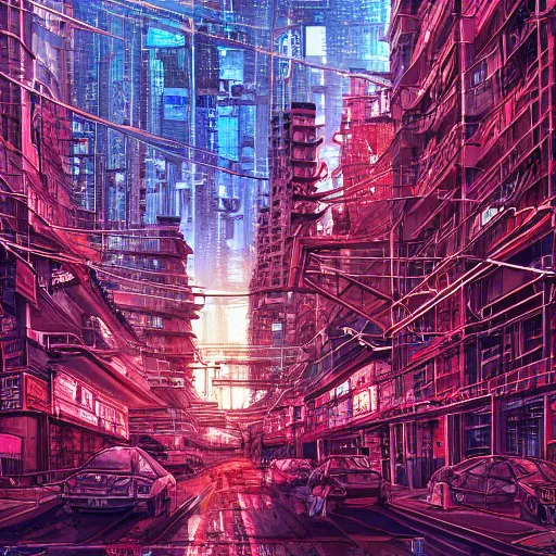 Prompt: researchering impression : cyberpunk chinese cityscape ), by arnold buloweren and lajos gulacsy, line art, speedpainting eternal sunshine of a spotless mind, 8 k resolution