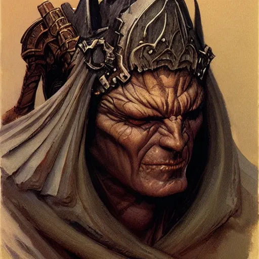 Image similar to head and shoulders portrait of a slaad, d & d, fantasy, greg rutkowski, frank frazetta, alexandre chaudret, boris vallejo, michael whelan, miro petrov, hr giger, magali villeneuve, donato giancola