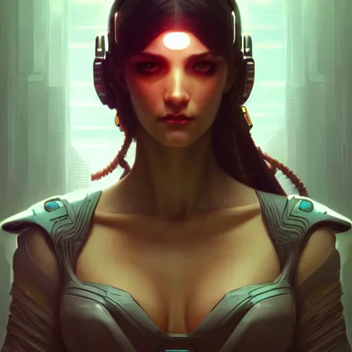 Image similar to a cyberpunk female, symetrical, fantasy, intricate, elegant, rim light, highly detailed, digital painting, artstation, concept art, matte, sharp focus, illustration, art by artgerm and greg rutkowski and william - adolphe bouguereau