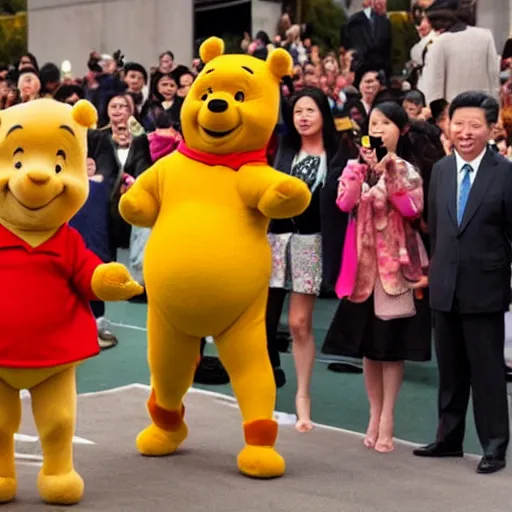 Prompt: xi jingping dressed as winnie the pooh