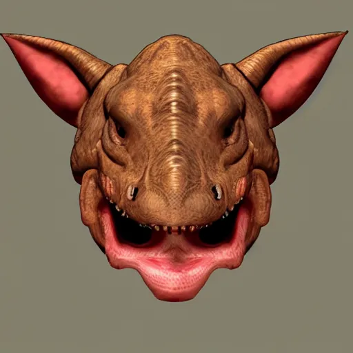 Image similar to simplified triceratops head cute, popular on artstation, popular on deviantart, popular on pinterest
