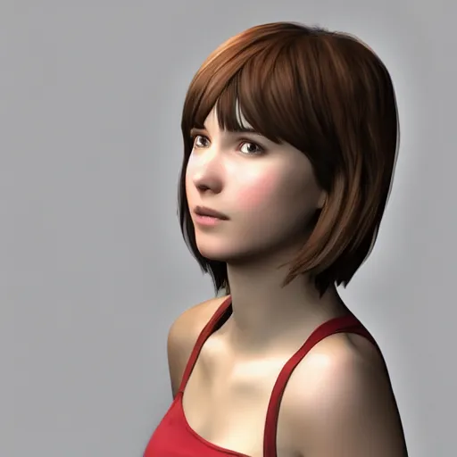 Image similar to 3D render of Max Caulfield posing as a League of Legends champion