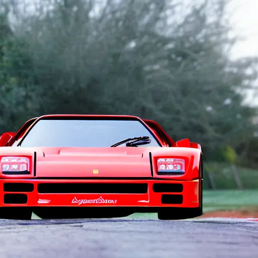 Image similar to arnold schwarzenegger driving a ferrari f 4 0, photo of the year, golden hour, highly detailed