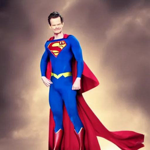 Prompt: neil patrick harris in the role of superman, 9 0 style television, n - 4