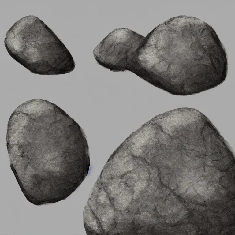 Image similar to a photoshop brush of a rock, free download on deviantart, detailed