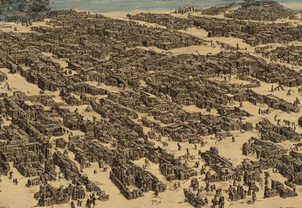 Image similar to a vast roman army pillages an egyptian village