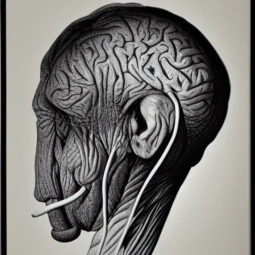 Prompt: brain mri of elephant man head, john merrick, dicom, highly detailed, photorealistic,