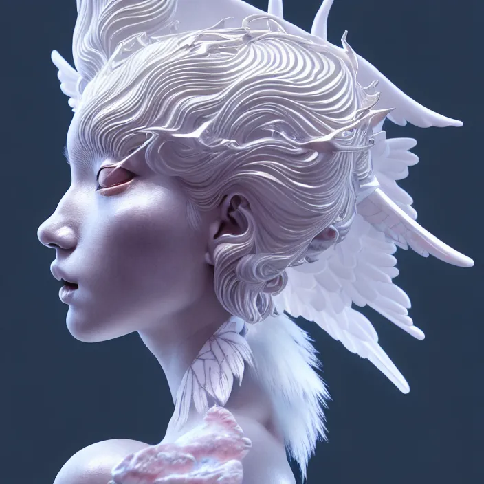 Prompt: stylized art of an psychedelic angelic celestial being by jung gi kim, trending on artstation, winged head, white gold skin, ayahuasca, sacred geometry, esoteric art, watercolor, octane render 8 k