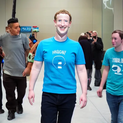 Prompt: mark Zuckerberg in cosplay as Miku Hatsune