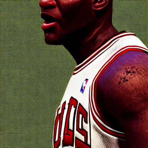 Prompt: close - up screenshot of michael jordan in nba 2 k 2 2, video game for the playstation 4, depth of field, hyperdetailed, very colorful, smooth!!!!! textures, video game, 4 k, 8 k