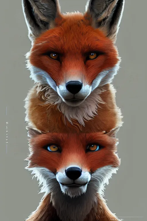 Prompt: symmetry!! portrait of fox furry in the style of horizon zero dawn, machine face, intricate, elegant, highly detailed, digital painting, artstation, concept art, smooth, sharp focus, illustration, art by artgerm and greg rutkowski and alphonse mucha, 8 k