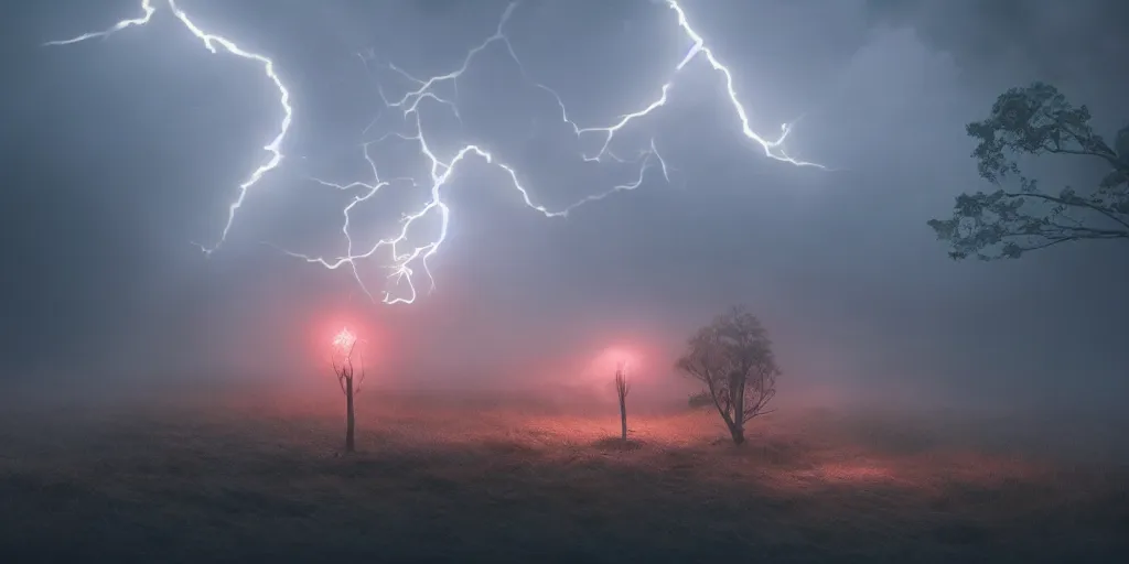 Prompt: valhalla, fog, amazing lightning art, fog, octane render, ray tracing, realistic fire sharp focus, long shot, 8 k resolution, cinematic