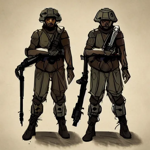 Image similar to concept art of futuristic soldiers