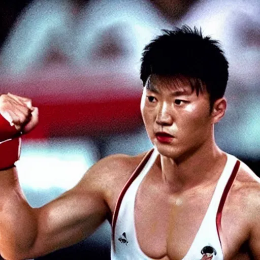 Image similar to movie still of son heung-min as ivan drago in rocky 4, cinematic,