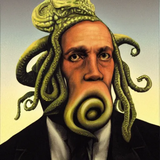 Prompt: presidential portrait of cthulhu