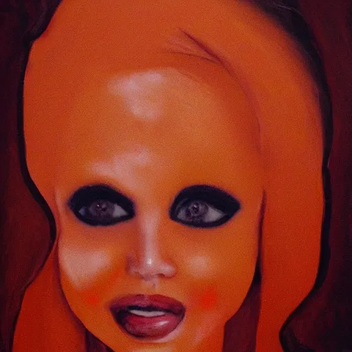 Image similar to angelina lolie face on an ( orange )