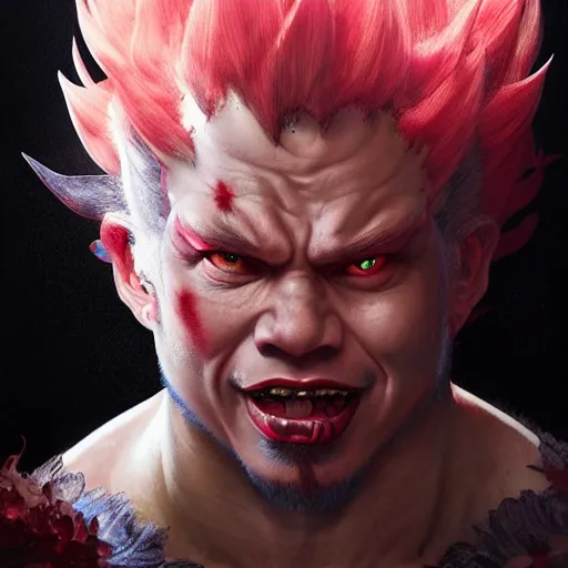 Image similar to curtis armstrong as akuma from street fighter, ultra realistic, concept art, intricate details, eerie, highly detailed, photorealistic, octane render, 8 k, unreal engine. art by artgerm and greg rutkowski and magali villeneuve and alphonse mucha