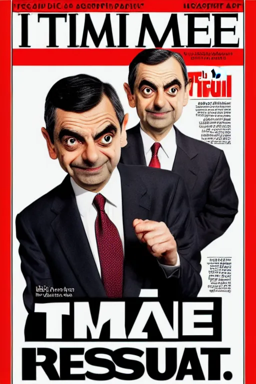 Prompt: mr. bean as us president, journalism photography, time magazine cover, cinematic lighting,