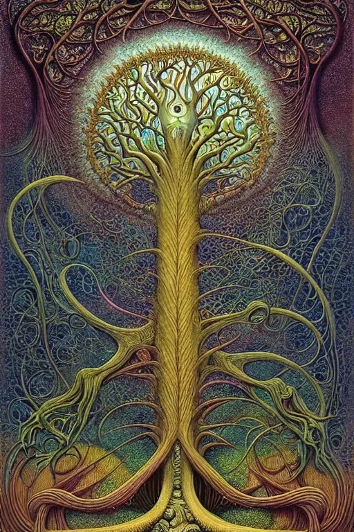 Image similar to tree of life by roger dean and andrew ferez, art forms of nature by ernst haeckel, divine chaos engine, symbolist, visionary, art nouveau, botanical fractal structures, organic, detailed, realistic, surreality