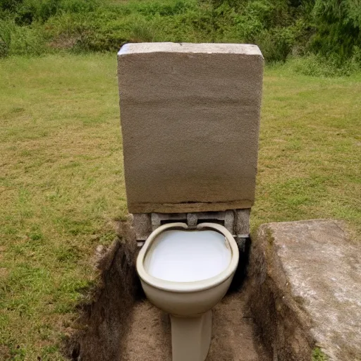 Prompt: Toilet from the stone age