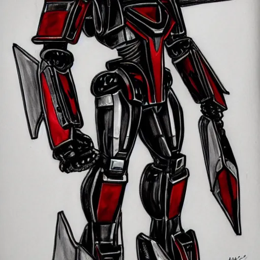 Image similar to mecha, sketch, on paper, highly detailed, red, black, grey, sharp, p - shinobi, anime