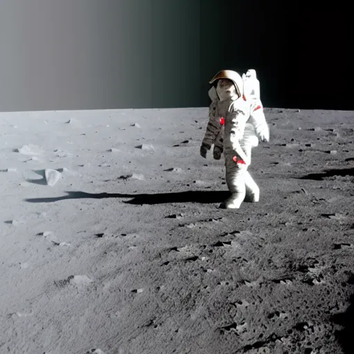 Image similar to astronaut hand walking on the surface of the moon