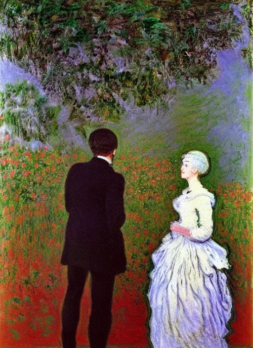 Prompt: a painting so beautiful and universally loved it creates peace on earth by claude monet and andy warhol