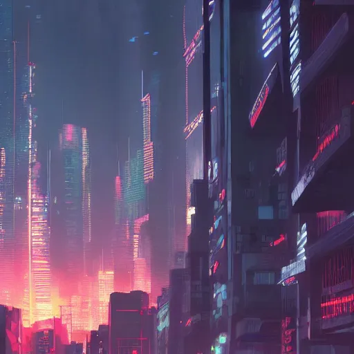 Image similar to A cyberpunk city by Makoto Shinkai