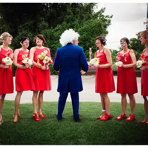 Image similar to ronald mcdonald officiating a wedding