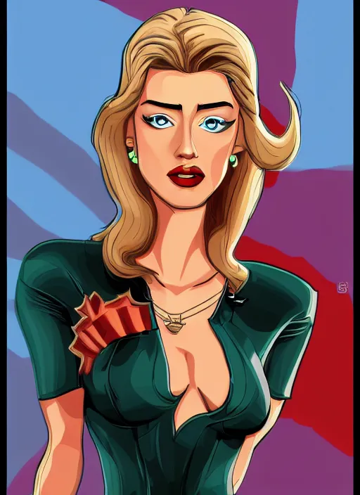 Image similar to amber heard as a Bob Clampett cartoon, detailed digital art, trending on Artstation