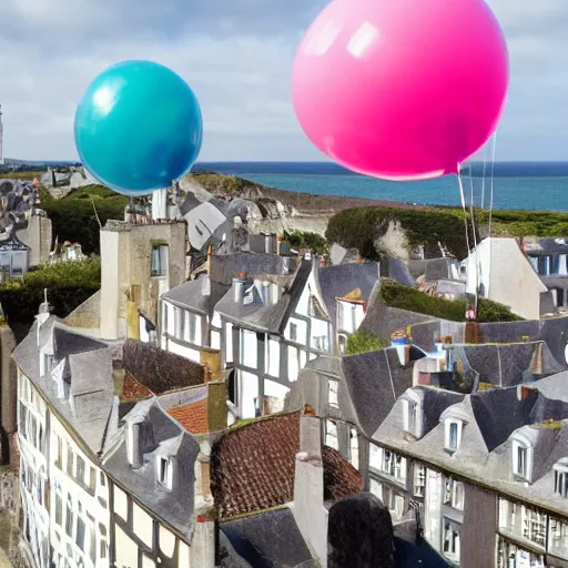Image similar to photo of bretagne with giant birthday balloons