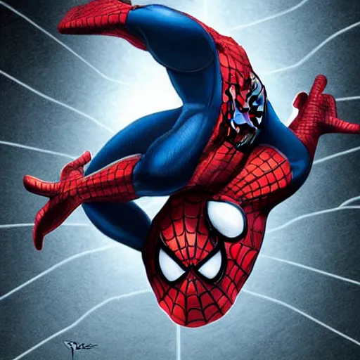 Image similar to an interesting new spiderman concept design by Lee Bermejo, full body